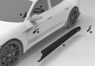 Techart Side Skirts With Fin For Porsche Taycan