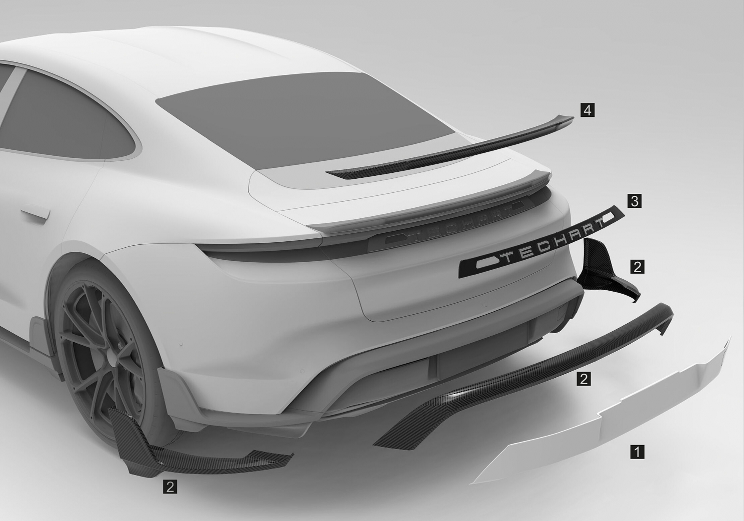 Techart Rear Spoiler I for Porsche Taycan